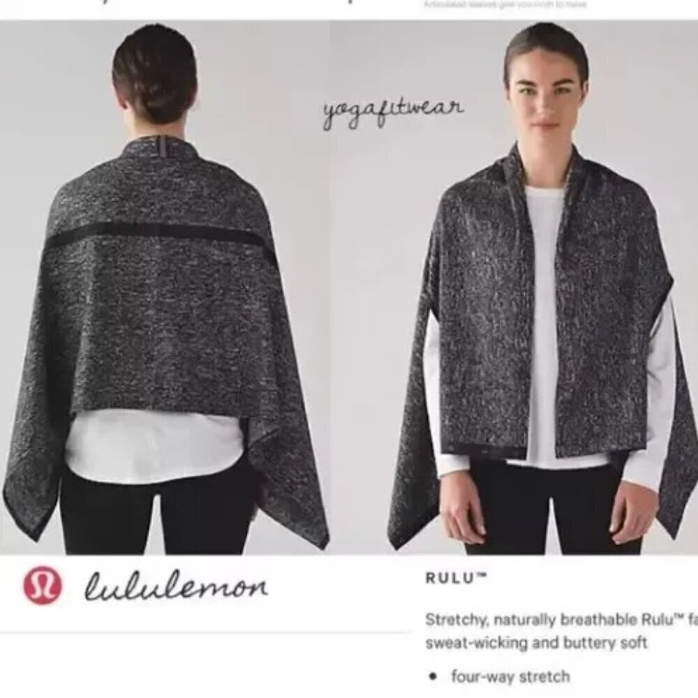 NWOT Lululemon Vinyasa Wrap Scarf Black White Print One Size Convertible
